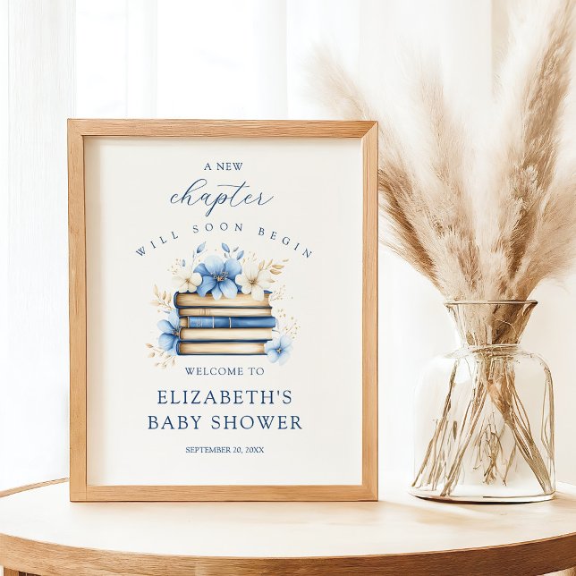 Póster Blue Storybook Baby Shower Welcome Sign Poster (Subido por el creador)