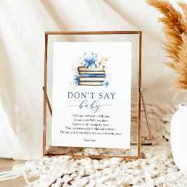 Póster Blue Storybook Don't Say Baby Game Sign