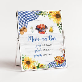 Póster Blue Sunflower BQ Baby Shower Mom Osa Bar