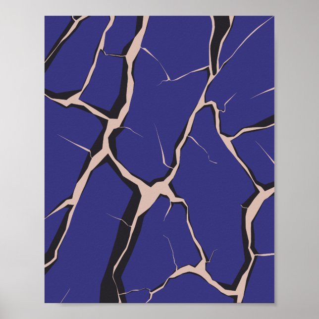 Póster Blue Surface with Deep Cracks (Frente)
