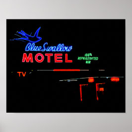 Póster Blue Swallow Motel Neon Rótulo, Tucumcari, N.M.