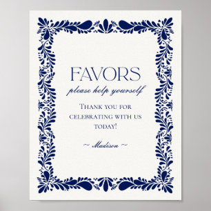 Póster Blue Talavera Tile España Fiesta favorece el Rótul