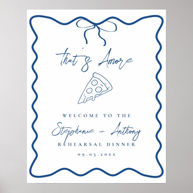 Póster Blue That's Amore Pizza Test Dinner (Frente)