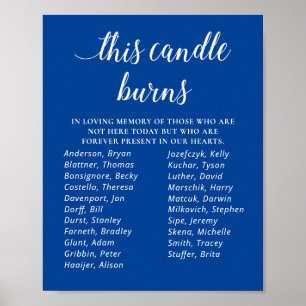 Póster Blue This Candle Burle Class Reunion Memorial