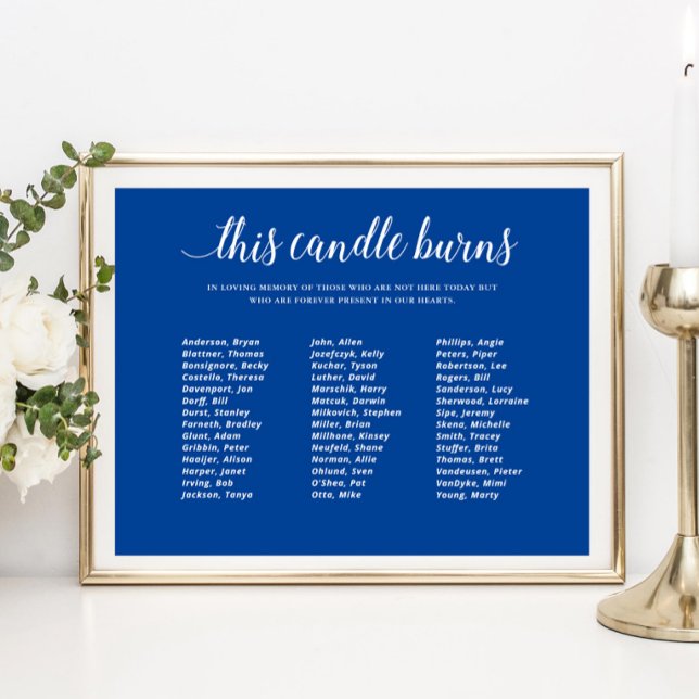 Póster Blue This Candle Burle Class Reunion Memorial (Subido por el creador)