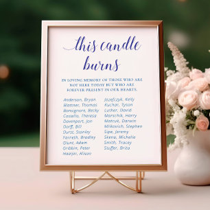 Póster Blue This Candle Burle Class Reunion Memorial