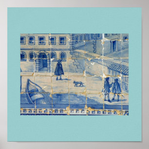 Póster Blue tile