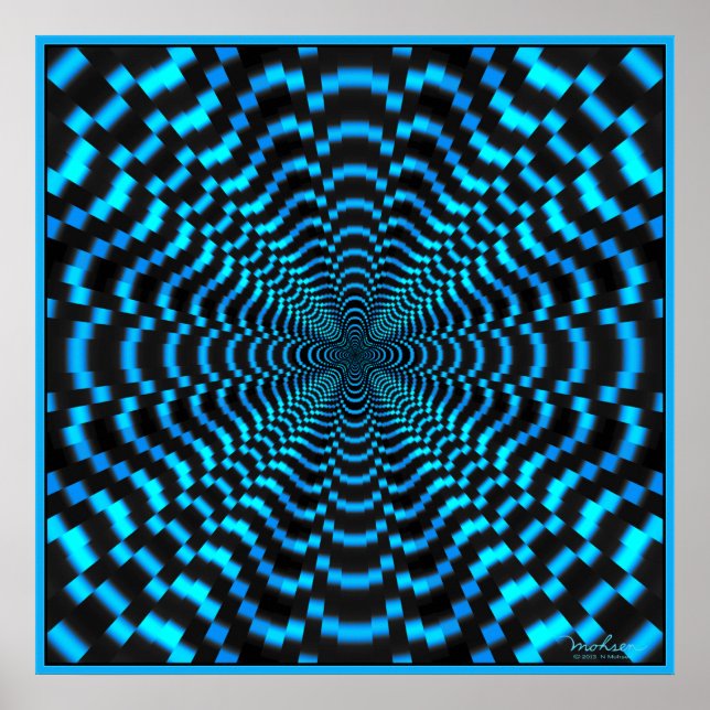 Póster Blue Time Tunnel Optical Illusion (Frente)