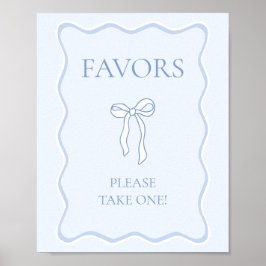 Póster Blue Tying the Knot Bridal Shower Favor