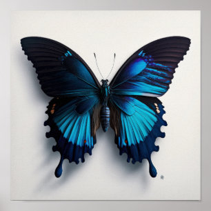 Póster Blue Ulysses Butterfly Art Print Poster