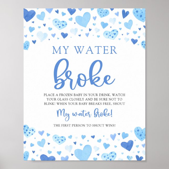 Póster Blue Valentine Baby Shower My Water Broke Game (Frente)