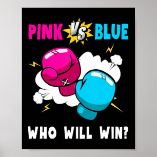 Póster Blue Vs Pink Quien Ganará Género Revelará Fiesta B