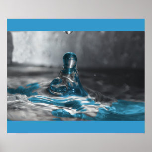 Póster blue water drop