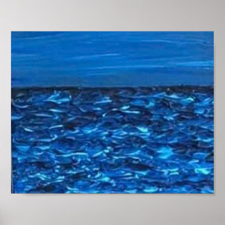 Póster Blue Wave Texture Print 