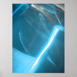 Póster Blue White Cold Light on Glass Abstract