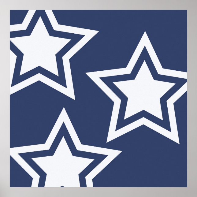 Póster Blue White Stars (Frente)
