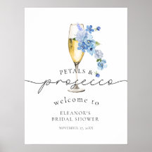 Blue Wildflower Petals & Prosecco Bridal Shower