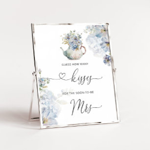 Póster Blue Wildflowers cuántos besos para la ducha de no
