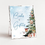 Póster Blue Winter Baby It's Cold Outside Books and Gifts<br><div class="desc">Haga especial su evento con este Baby Shower de Invierno con nuestro encantador y encantador Rótulo de Libros y Regalos que incluye adorable tema de Baby Shower Winter Wonderland. Descarga,  personaliza y crea recuerdos duraderos con este toque perfecto para tu alegría. BS976</div>