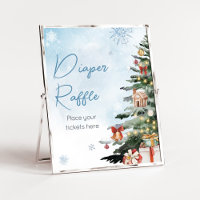 Blue Winter Baby It's Cold Outside Diaper Raffle