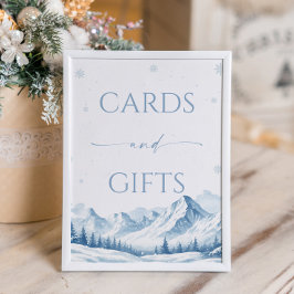 Póster Blue Winter Bridal Shower Cards and Gifts