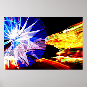 Póster BLue y Yellow Zoomed Fair Rides