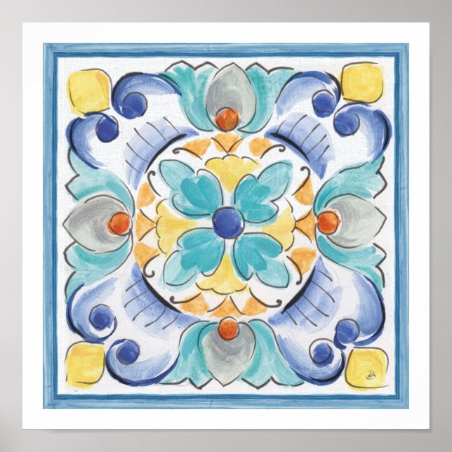 Póster Blue & Yellow Bloom (Frente)