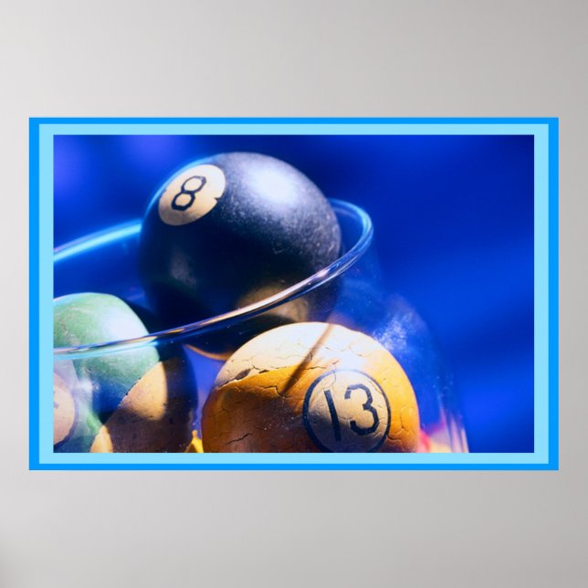 Póster Blueball Billiards Art (Frente)