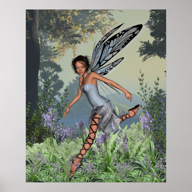 Póster Bluebell Fairy in Spring Woodland (Frente)