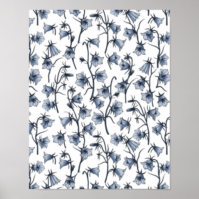 Póster Bluebells, Harebells, Bellflowers (Frente)