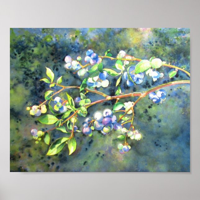 Póster Blueberries, fruta romántica (Frente)