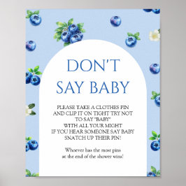 Póster Blueberry Baby Shower Don't Say Baby Game 