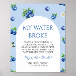 Póster Blueberry Baby Shower My Water Broke Game 