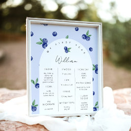 Póster Blueberry Berry primera fiesta de cumpleaños para 