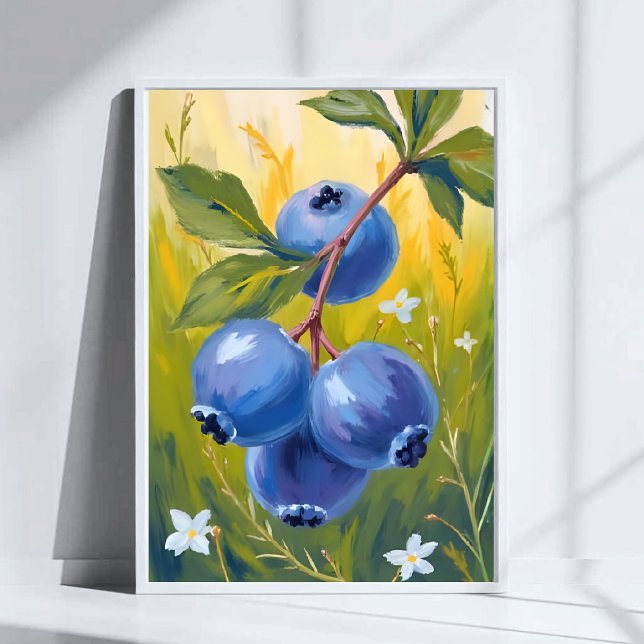 Póster Blueberry Bush | Fruit Watercolor Painting (Subido por el creador)