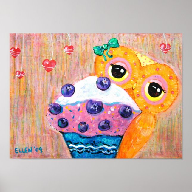 Póster Blueberry Cupcake Love (Frente)
