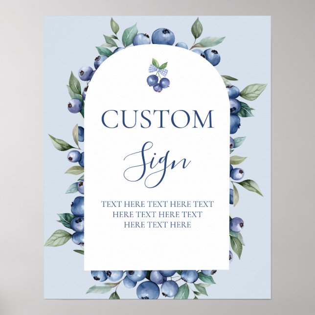 Póster Blueberry Customized sign (Frente)