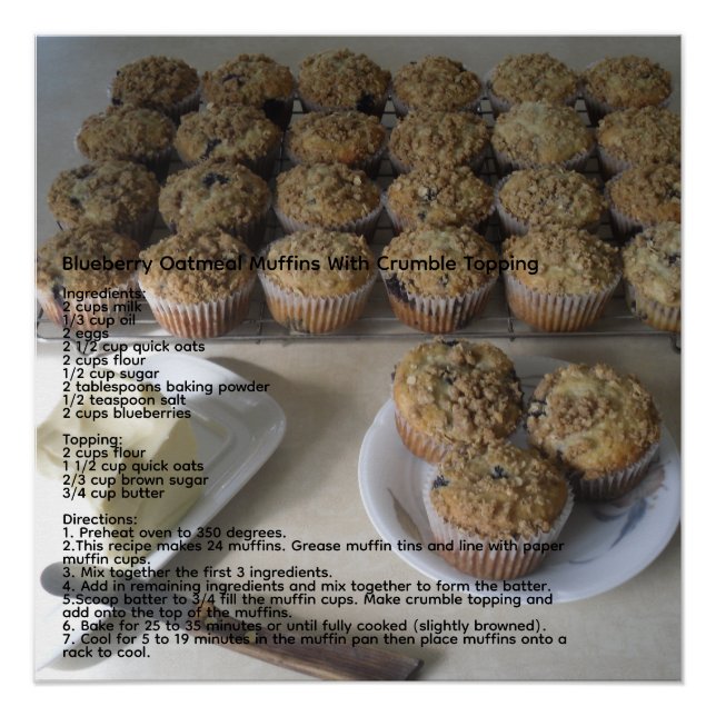 Póster Blueberry Oathars Muffins (Anverso)