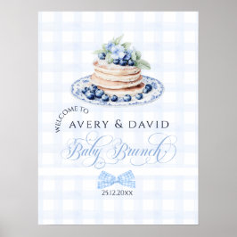 Póster Blueberry Pancake Baby Brunch Baby Shower Boy
