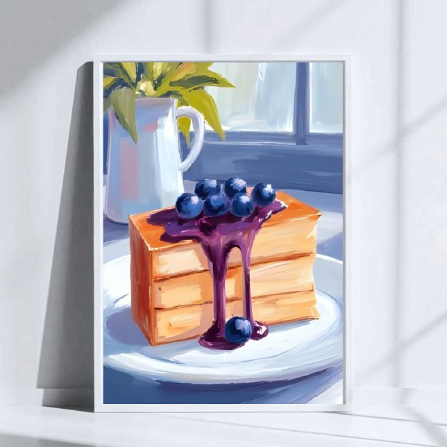 Póster Blueberry Pastry Dessert Cake Watercolor (Subido por el creador)