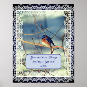 Póster Bluebird Crea tu propio texto personalizado
