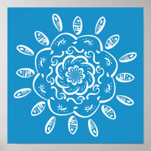 Póster Bluebird Mandala