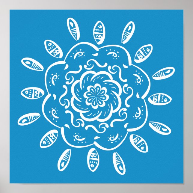 Póster Bluebird Mandala (Frente)