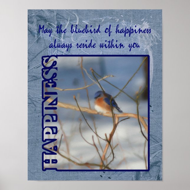 Póster Bluebird Of Happiness Inspirational (Frente)
