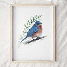 Póster Bluebird Painting Art Print