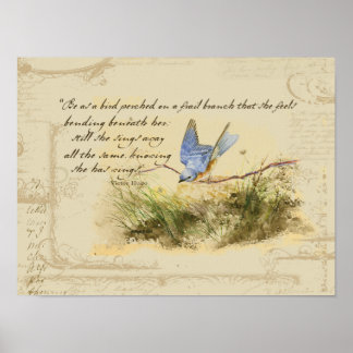 Póster Bluebird sobre el poema Inspirador de la rama Vict