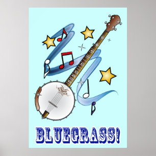 Póster Bluegrass Music with Banjo