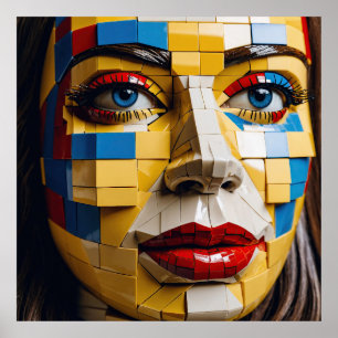 Póster "Blueprint of Humanity" - Un retrato cubista