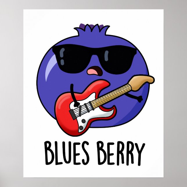 Póster Blues Berry Funny Fruit Pun (Frente)