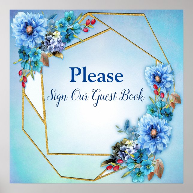 Póster Blues de cornflower en acuarela (Frente)